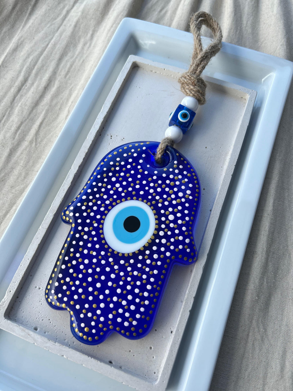 White Blue Eyed Hamsa