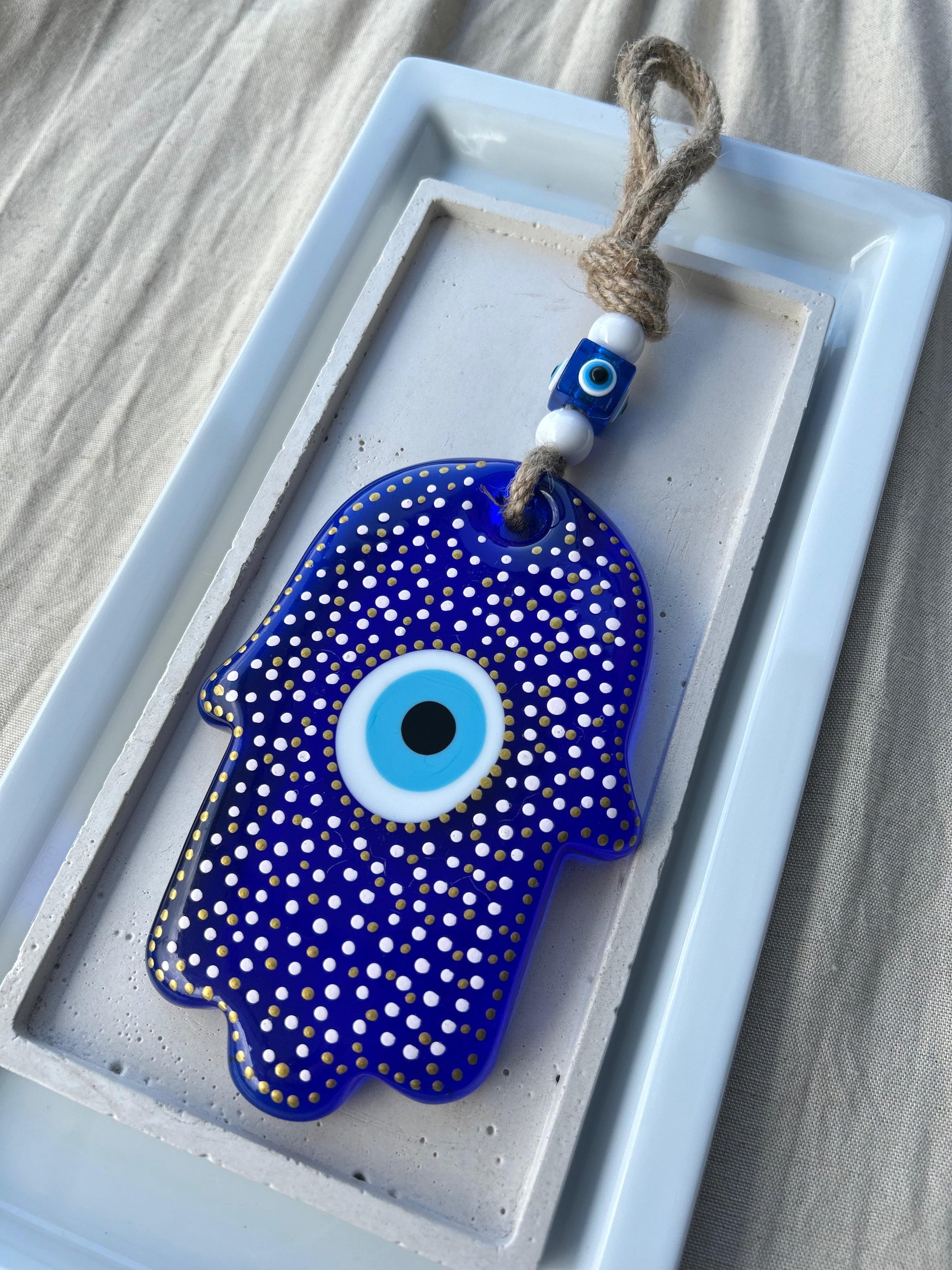 White Blue Eyed Hamsa