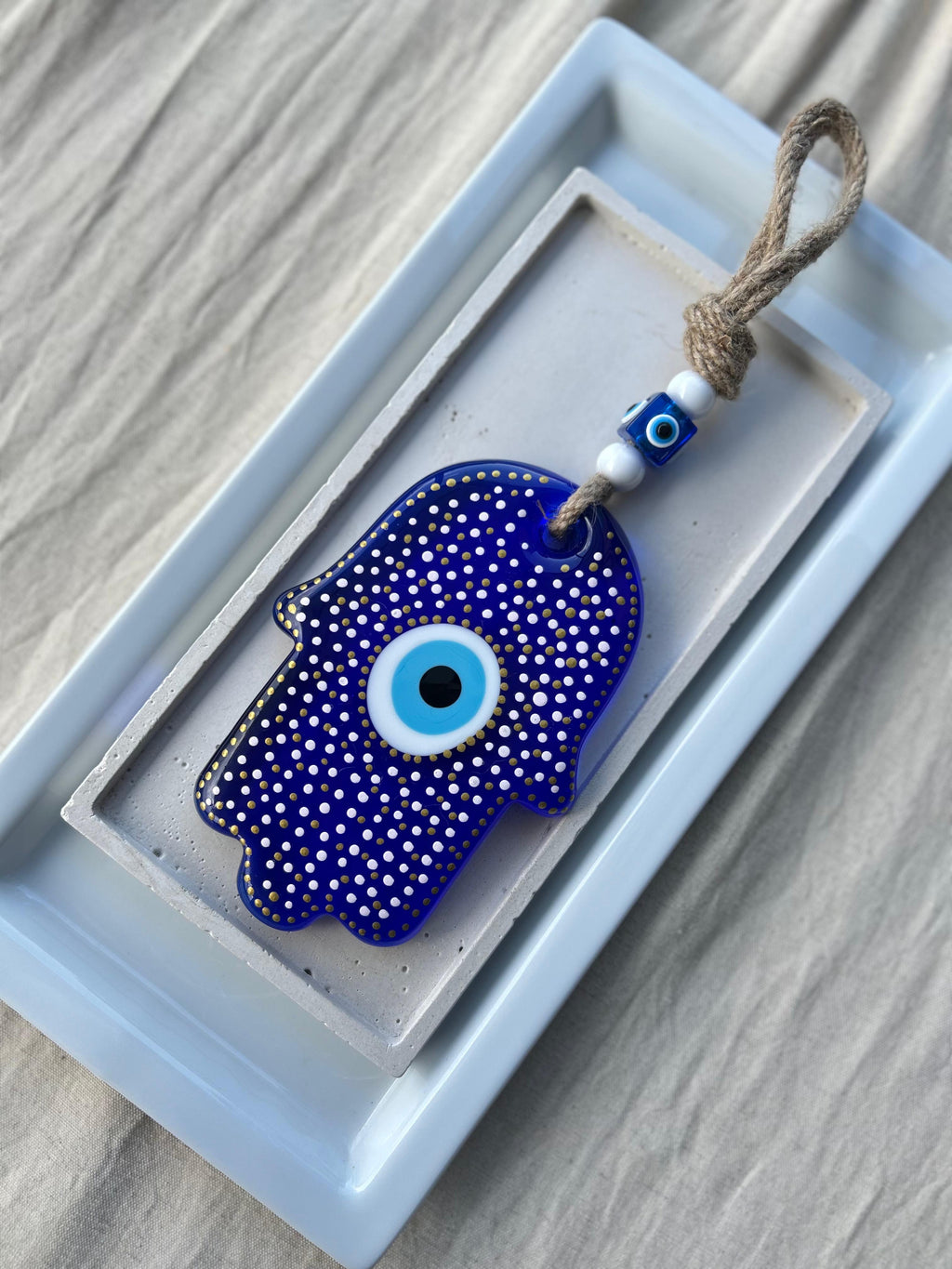 White Blue Eyed Hamsa