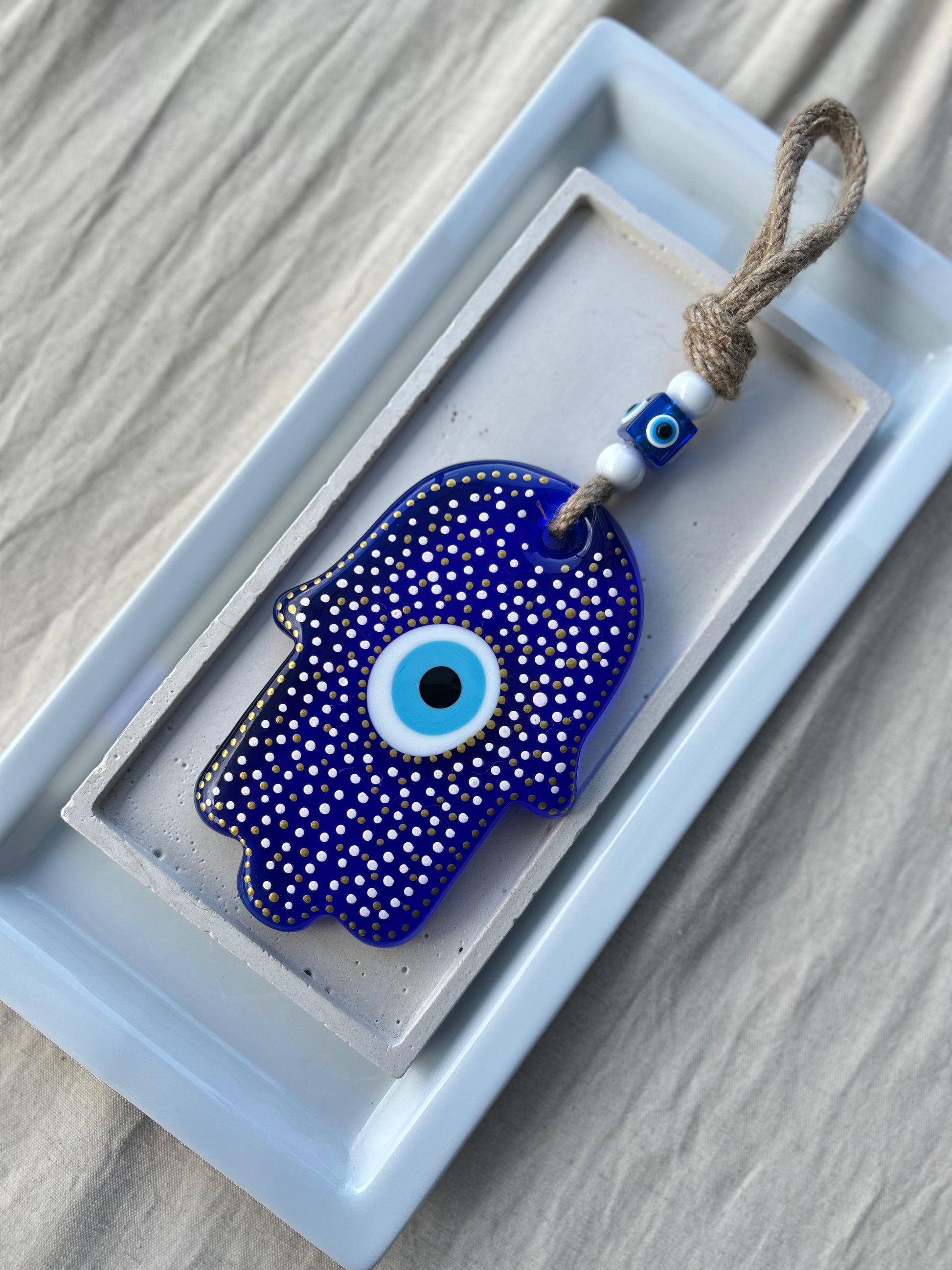 White Blue Eyed Hamsa