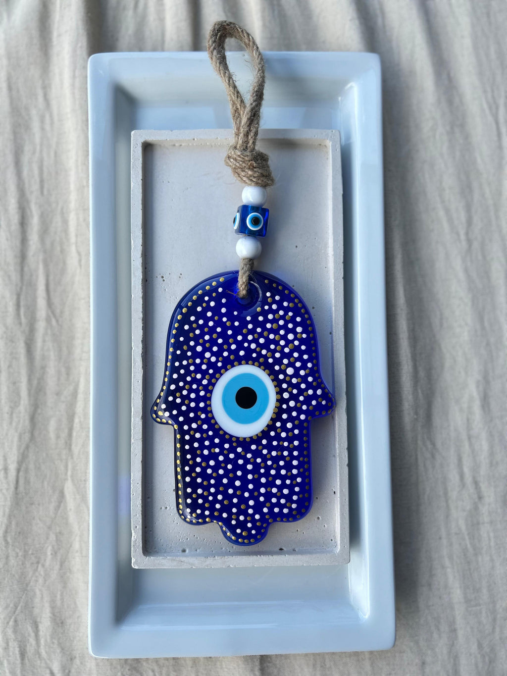 White Blue Eyed Hamsa