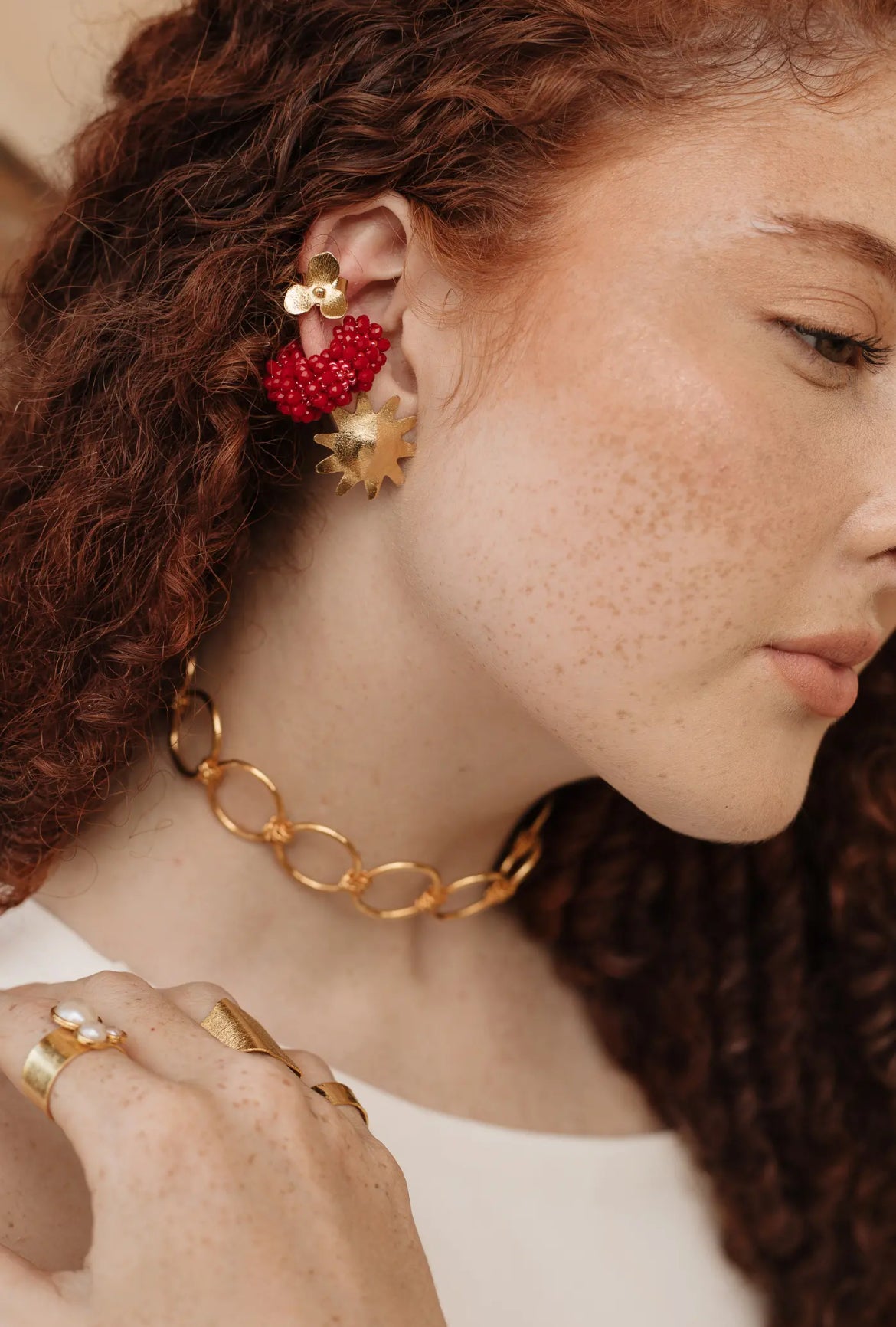 Lira Ear Cuff Red - Maracuya - NMJ589