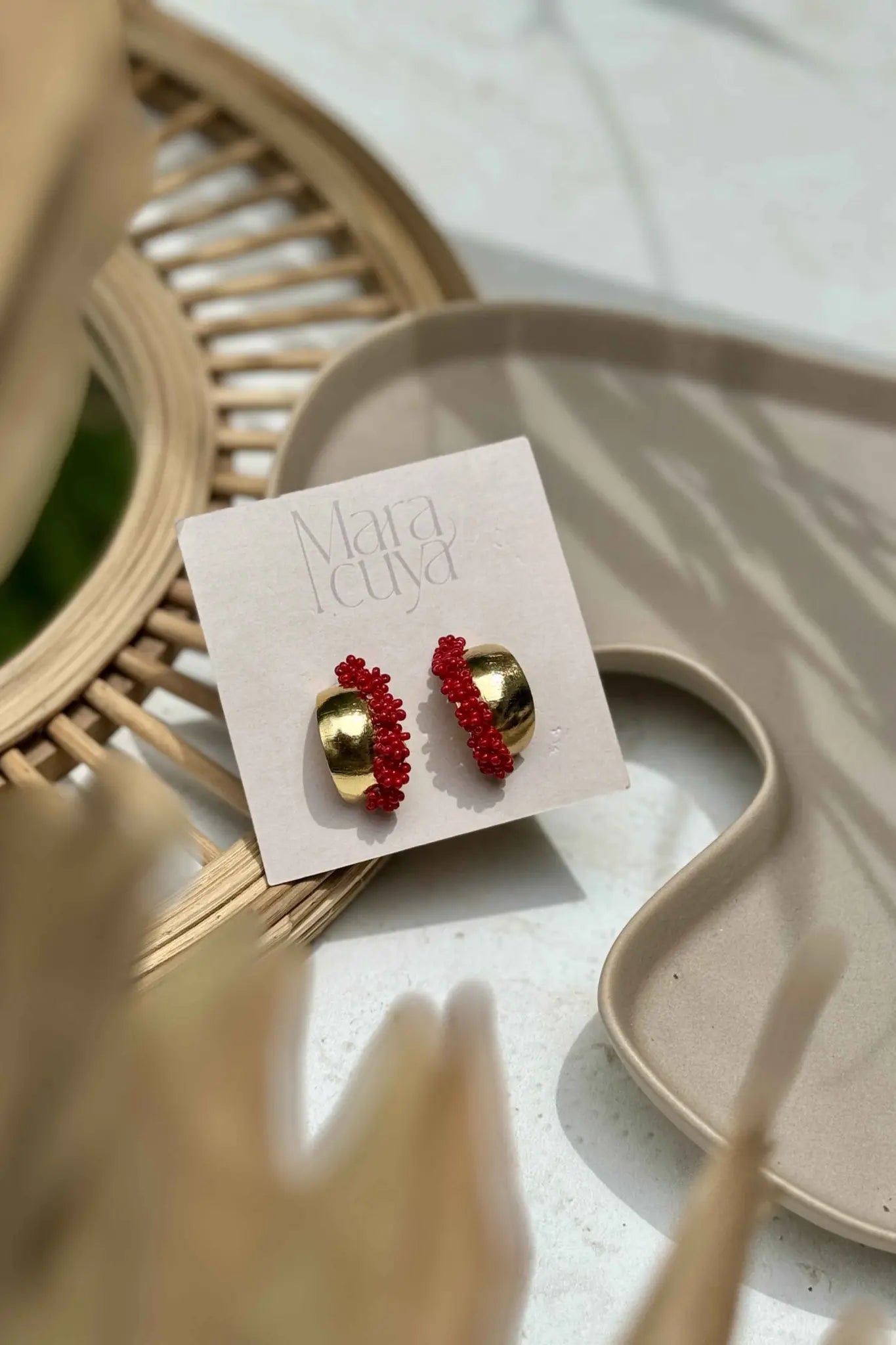 Sugar Hoops Earrings Red - Maracuyá - MNJ281