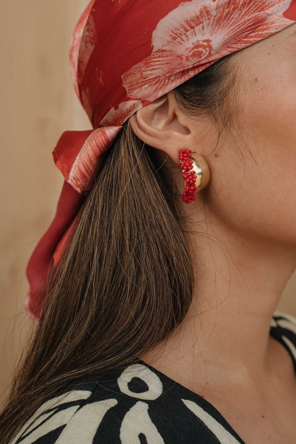 Sugar Hoops Earrings Red - Maracuyá - MNJ281