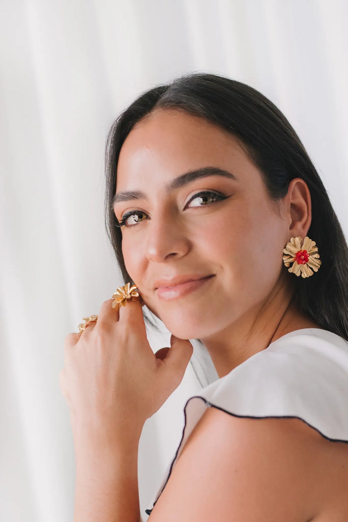 Sunflower Earrings [Red]- Maracuyá - MM003