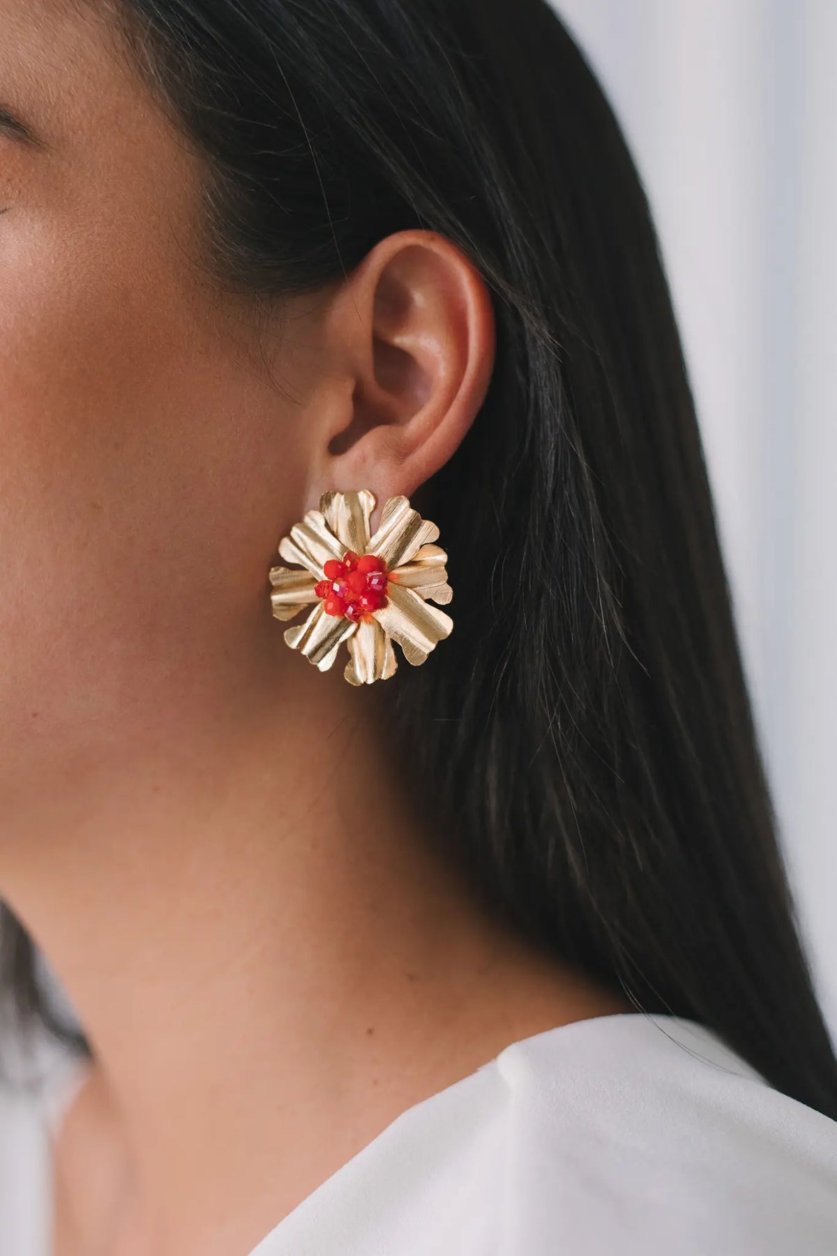 Sunflower Earrings [Red]- Maracuyá - MM003