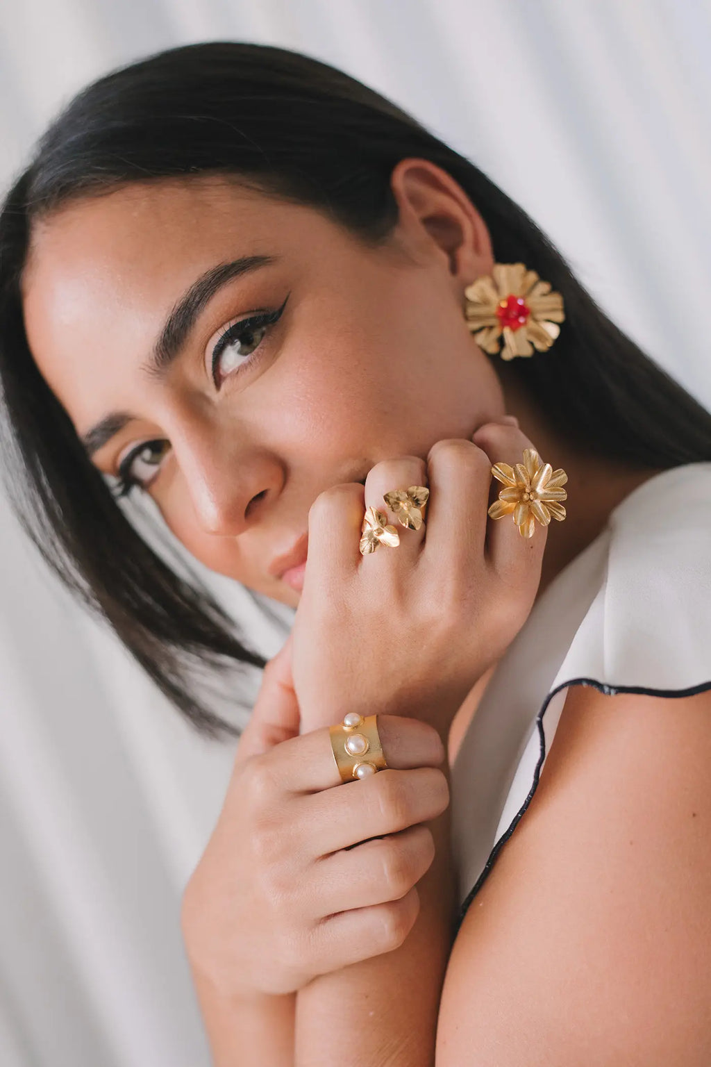 Sunflower Earrings [Red]- Maracuyá - MM003