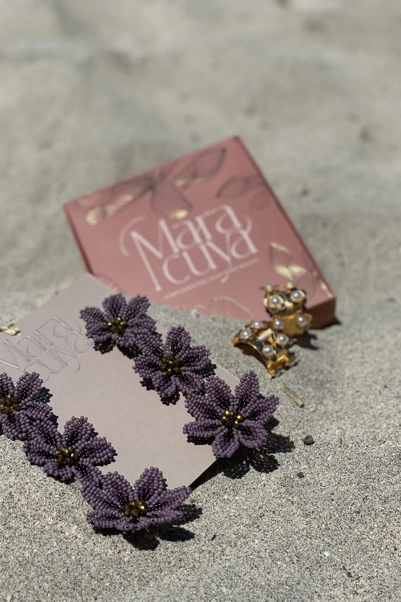3 Flor Lila Earrings - Maracuyá - MM239