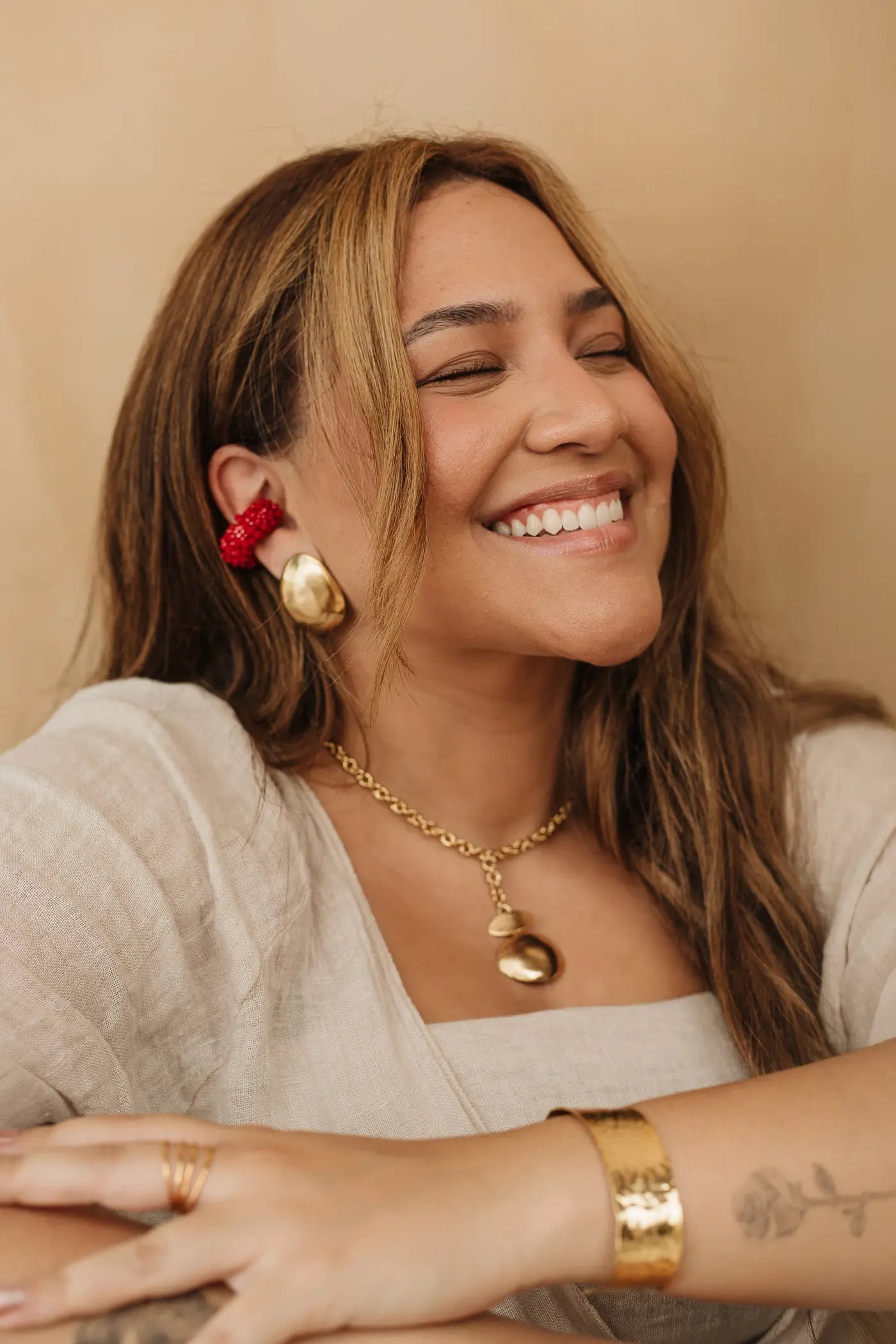 Lira Ear Cuff Red - Maracuya - NMJ589