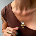 Mixed Metal Moon Necklace - Urban Eclectic - CS11