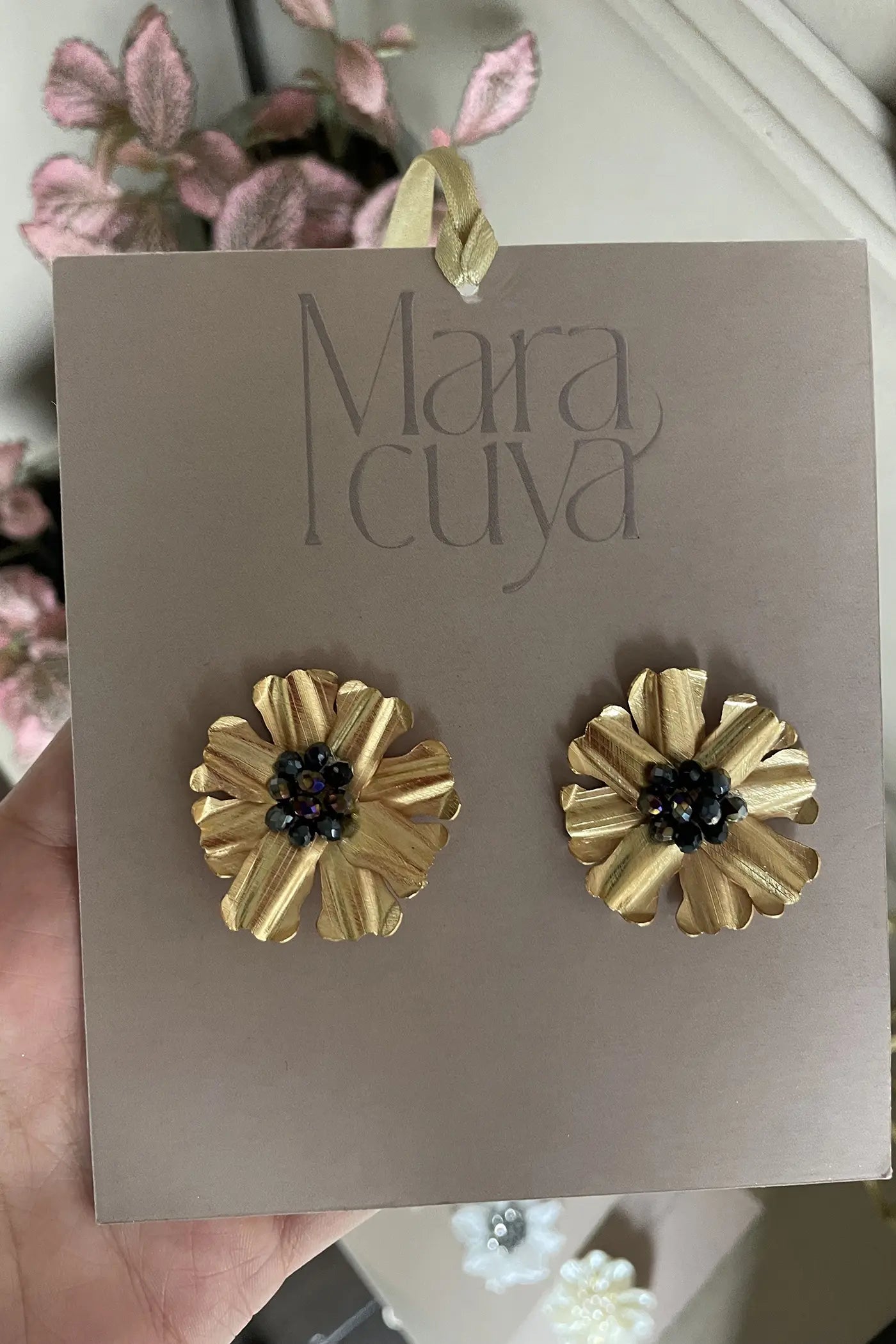 Sunflower Earring Black- Maracuyá -  MM004