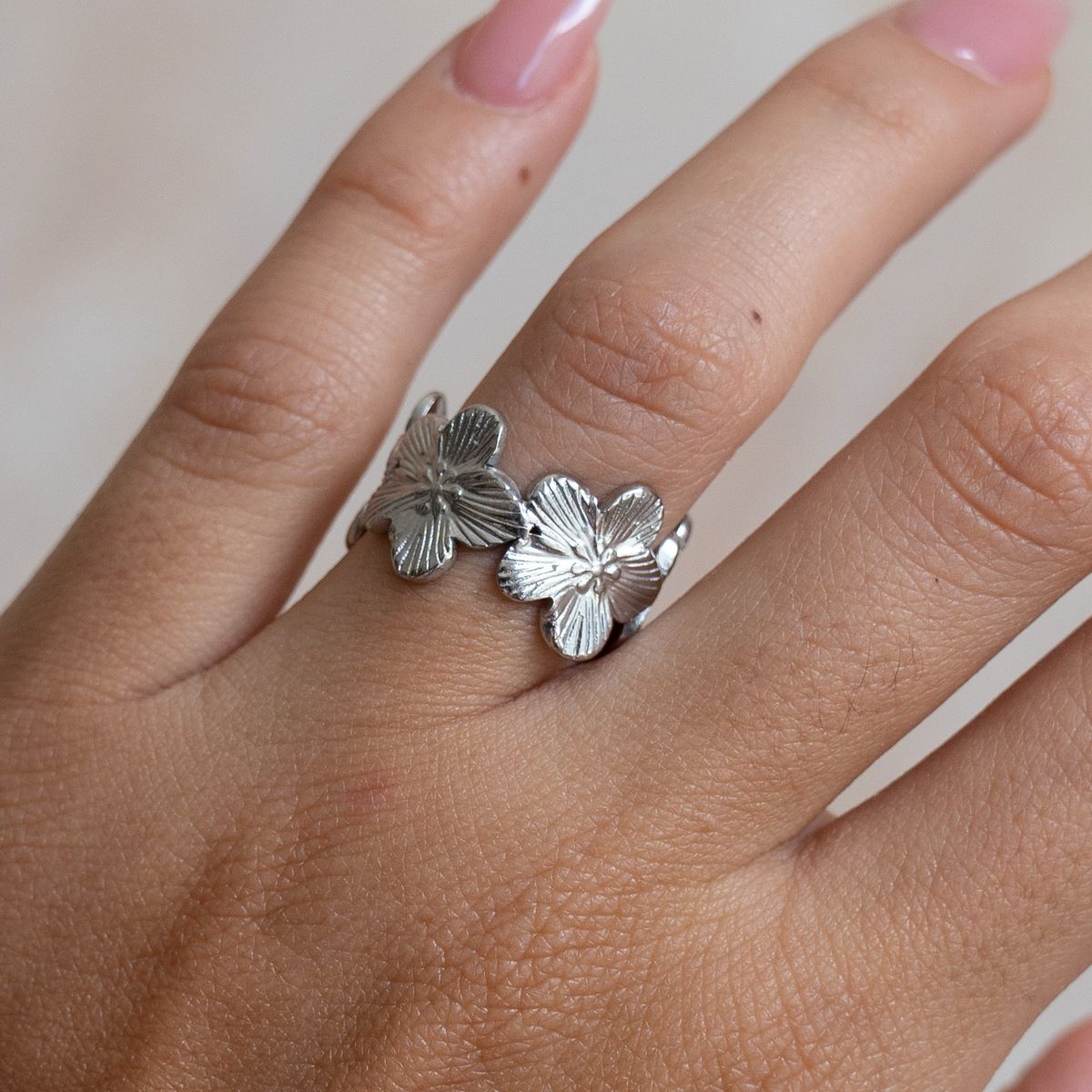 Anillo Flori Plateado