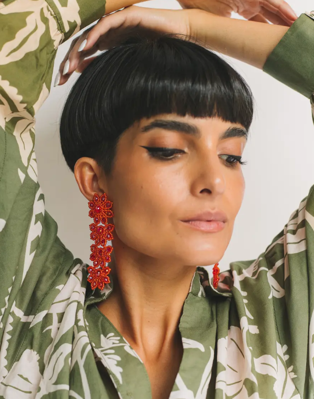 Fall-Flower Earrings [Orange] MARACUYA