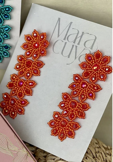 Fall-Flower Earrings [Orange] MARACUYA