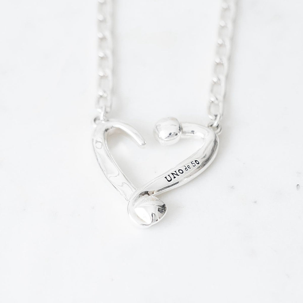 Collar Unode50 Corazón Plateado OCC07