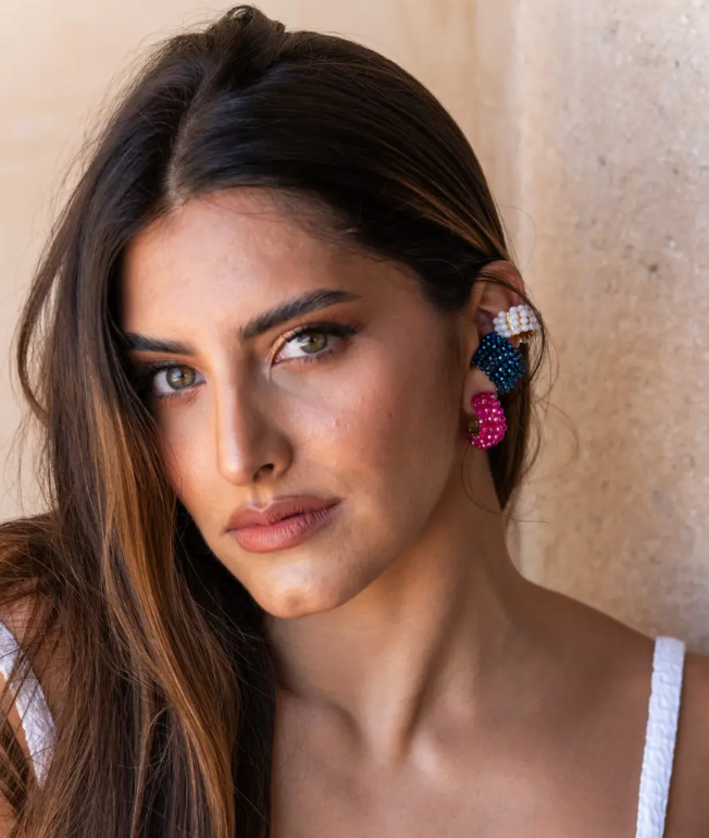 Isa Hoop Earrings [Small/Pink] MARACUYA