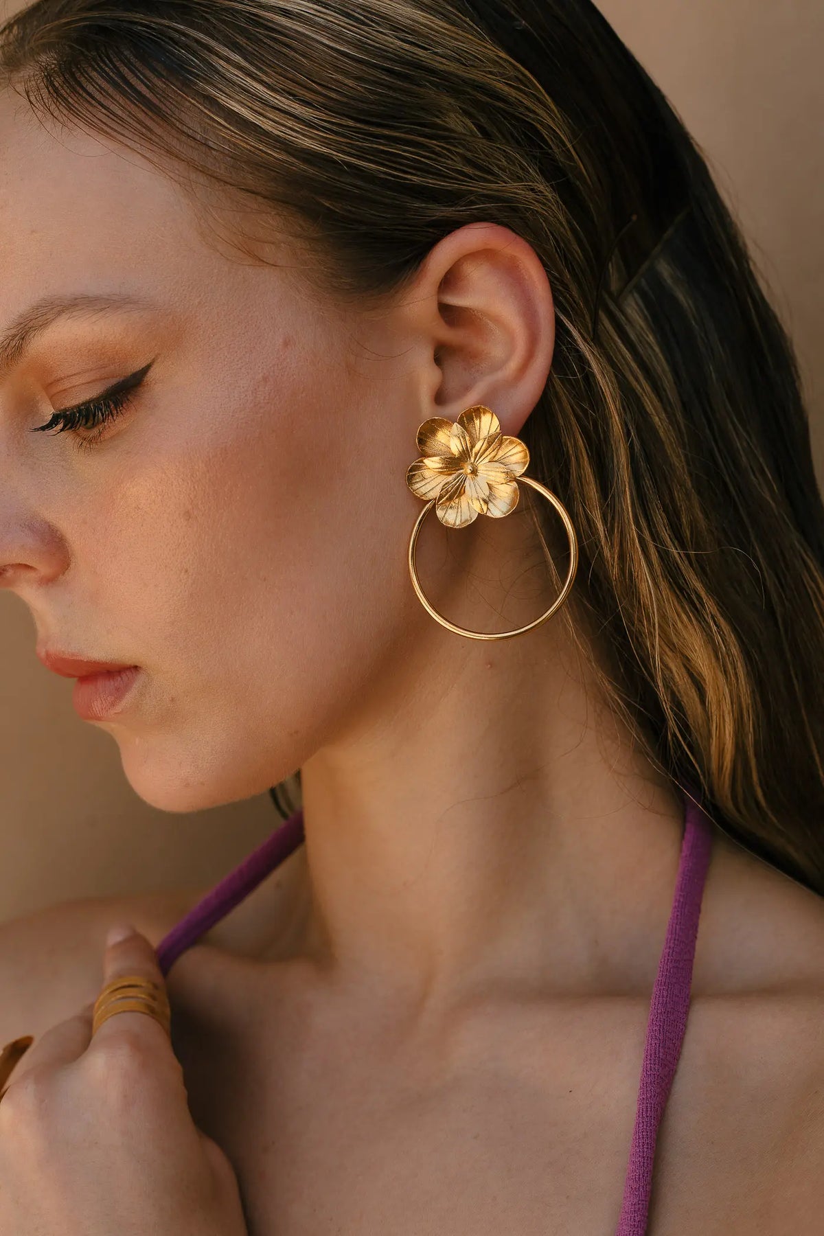 Hoops & Flower Earring- Maracuya - MM056