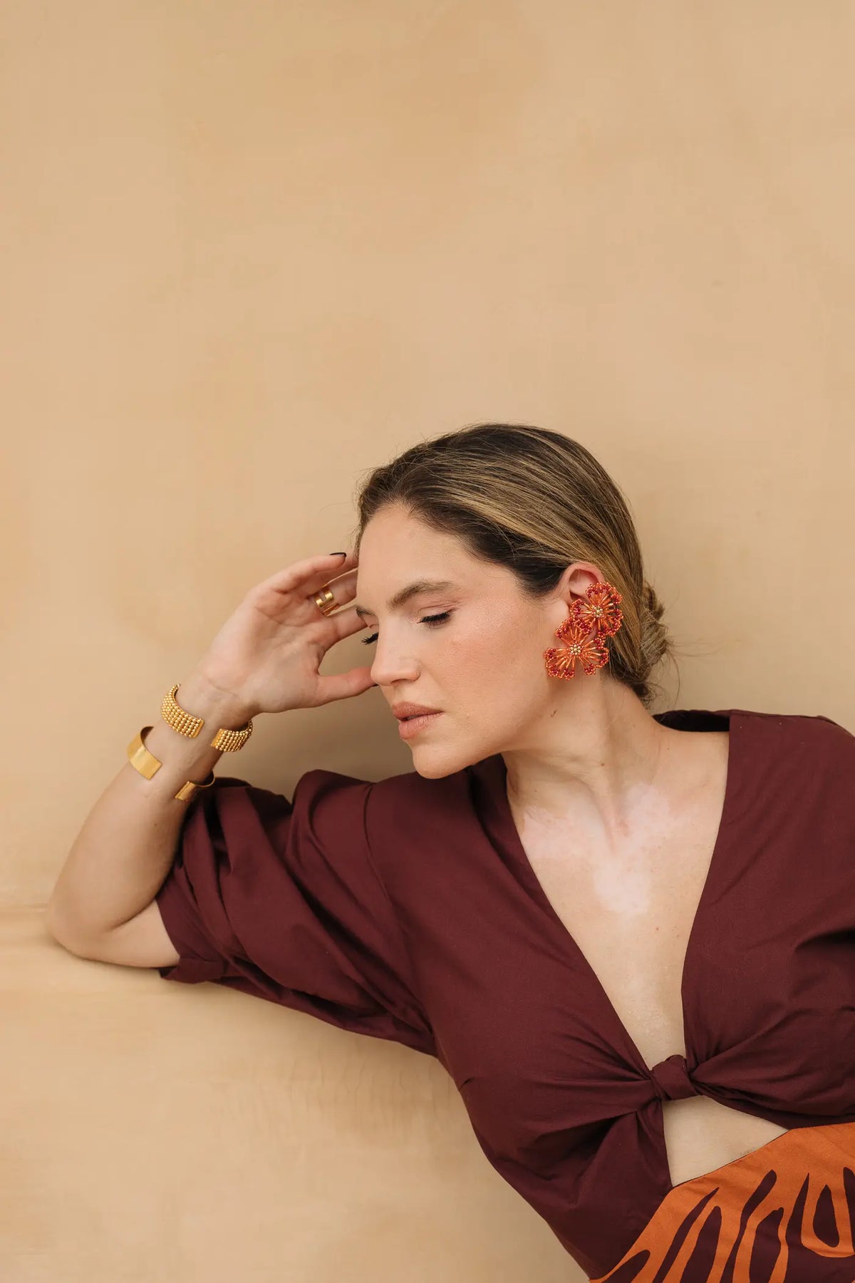 Serena Earrings Orange - MARACUYÁ - NMJ337