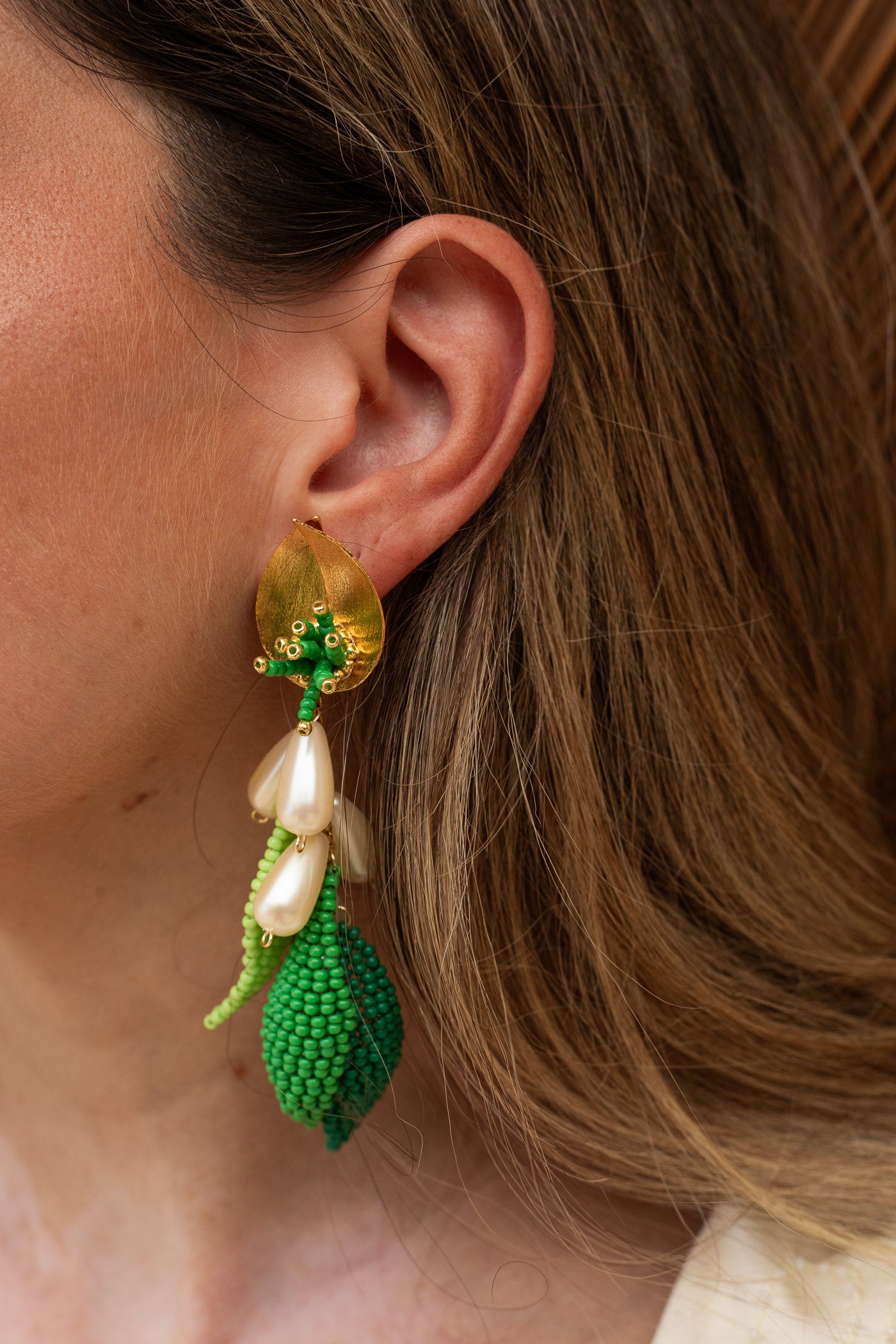 Petra Earrings Green - Maracuyá - NMJ328