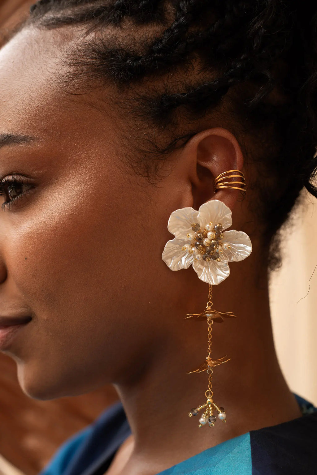 2 en 1 Petal Earrings - Maracuyá - NMJ298