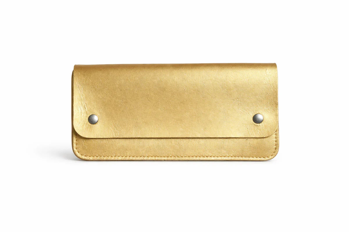 Billetera de cuero NIP dorada- Bolso Paseo