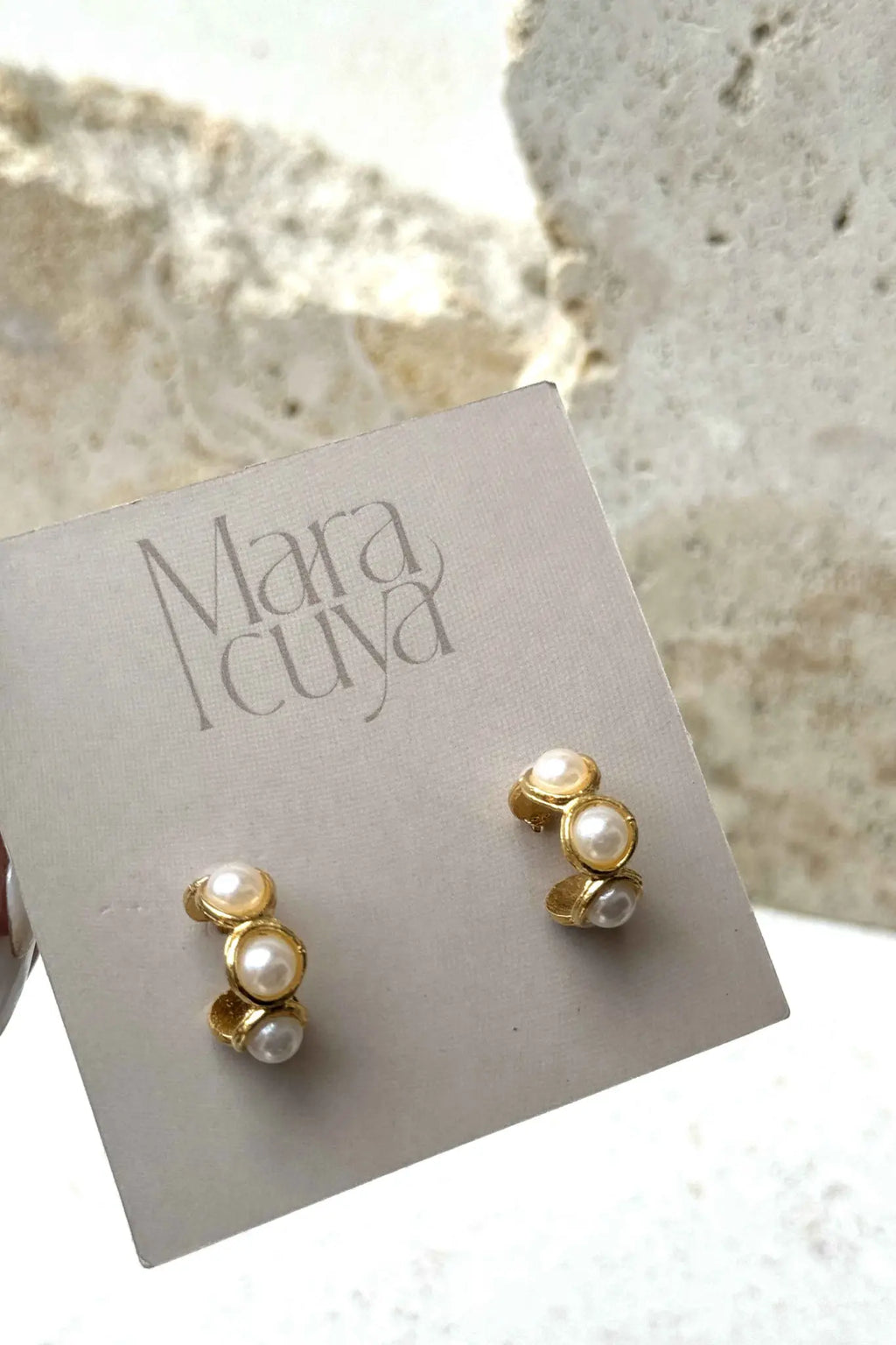 Mini Pearly Hoop Earrings - Maracuyá - NMJ295