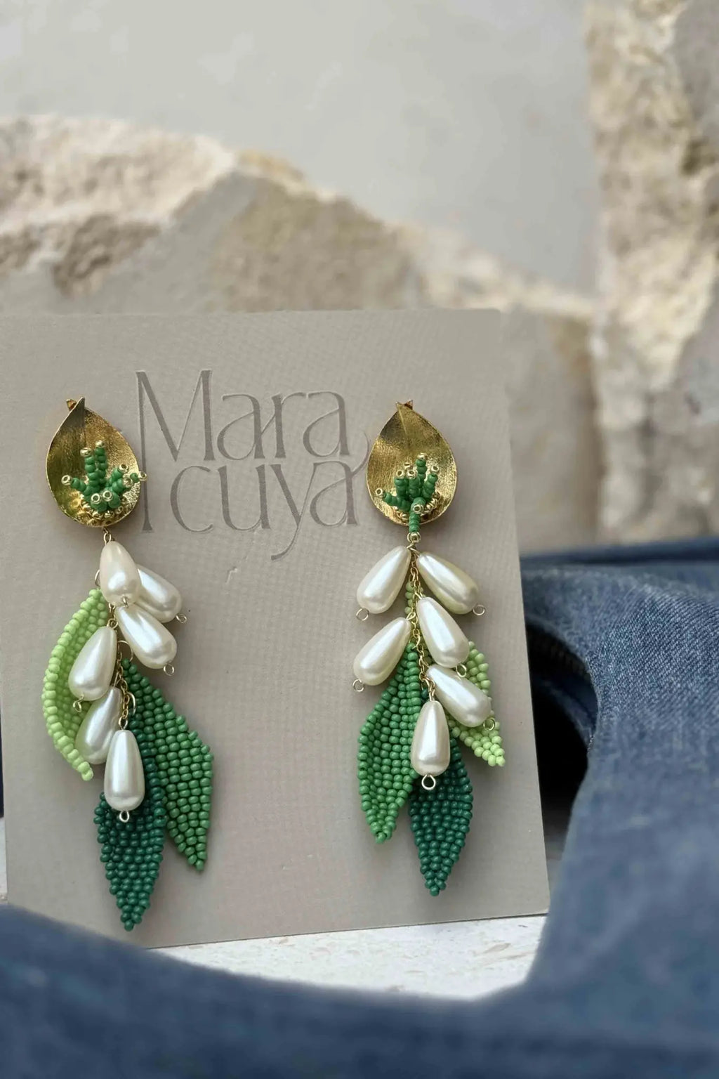 Petra Earrings Green - Maracuyá - NMJ328