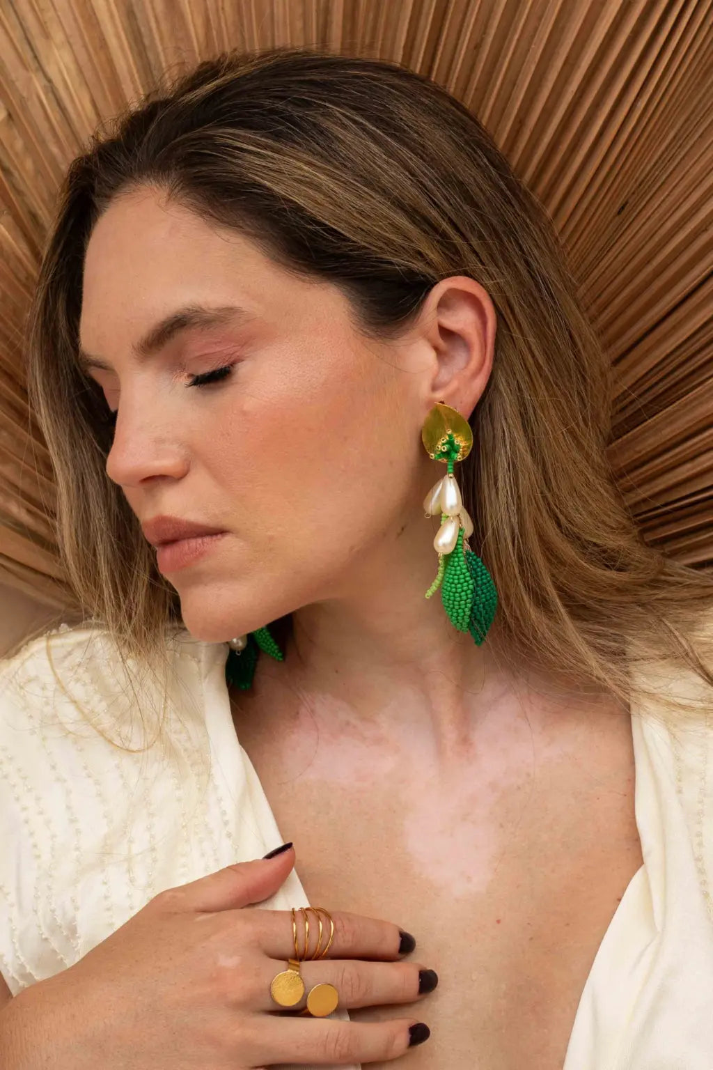 Petra Earrings Green - Maracuyá - NMJ328